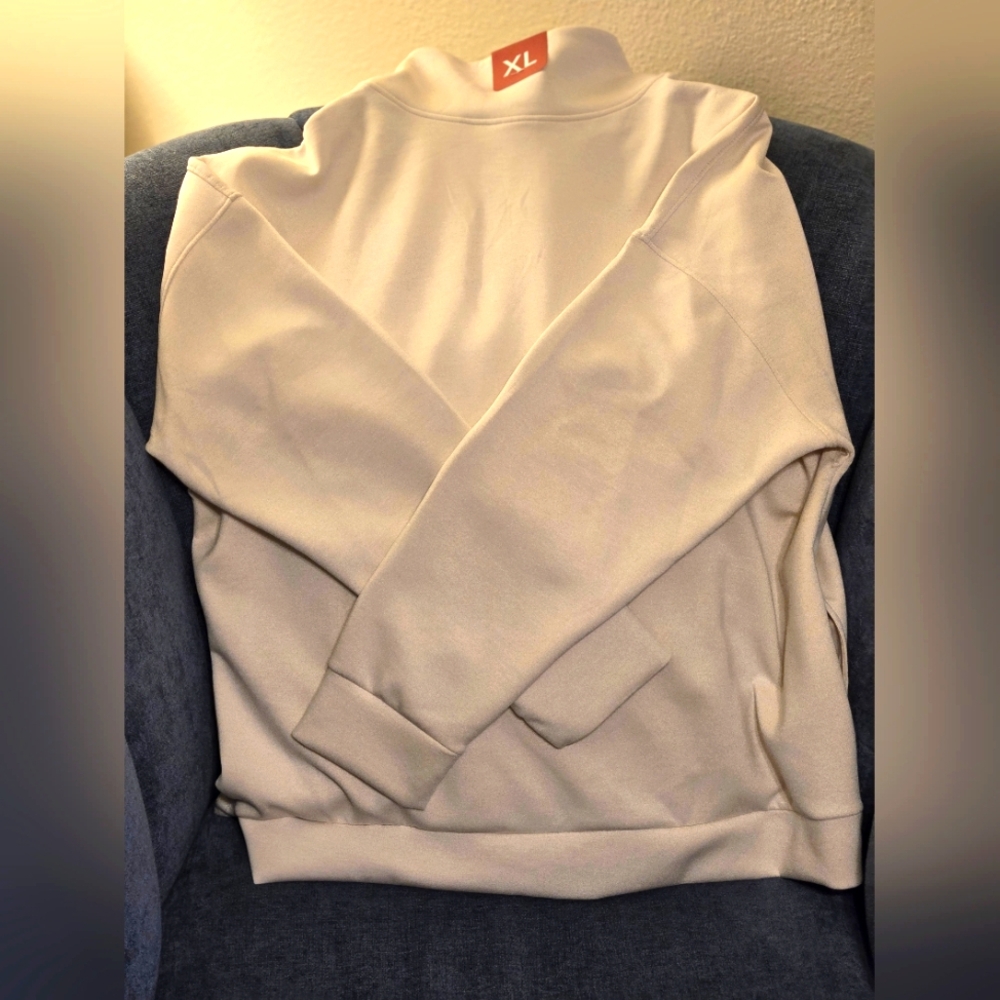 Women's White Quarter-Zip Pullover Sweater - Picture 3 of 6